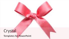  Presentation with pink ribbon - Theme consisting of pink ribbon bow on white background and a lemonade colored foreground
