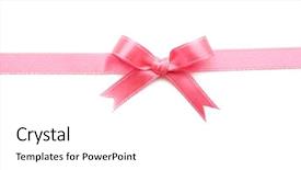  Presentation with pink ribbon - Cool new PPT theme with pink ribbon bow on white backdrop and a white colored foreground
