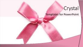  Presentation with pink and white balloons - Presentation having pink ribbon bow on white background and a  colored foreground