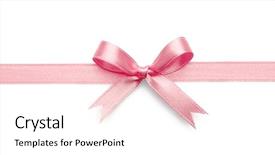  Presentation with pink ribbon - Presentation theme featuring pink ribbon bow on white background and a pink colored foreground