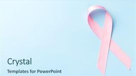  Presentation with pink ribbon breast awareness - Colorful presentation design enhanced with pink ribbon breast cancer awareness backdrop and a cool aqua colored foreground