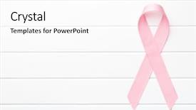  Presentation with pink ribbon - Colorful presentation theme enhanced with pink ribbon breast cancer backdrop and a white colored foreground