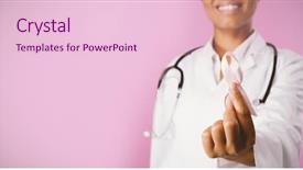  Presentation with pink ribbon breast awareness - Cool new PPT theme with pink ribbon for breast cancer backdrop and a lemonade colored foreground