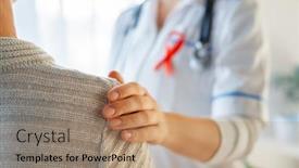  Presentation with pink ribbon breast awareness - Slide deck enhanced with pink-ribbon-for-breast-cancer background and a coral colored foreground