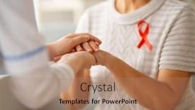  Presentation with breast cancer medical - Presentation theme featuring pink-ribbon-for-breast-cancer background and a  colored foreground