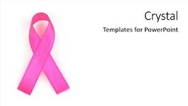  Presentation with pink and white - Slide deck enhanced with pink ribbon isolated on white background and a  colored foreground