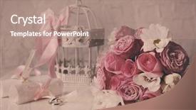  Presentation with pink wedding - Slide deck featuring pink ribbon memory - beautiful wedding still life background and a coral colored foreground