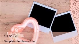  Presentation with treasure map old blank - PPT theme featuring pink ribbon memory - blank old photos and decorative background and a lemonade colored foreground