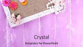  Presentation with scrapbooking - Slide deck featuring pink ribbon memory - scrapbooking craft materials and wooden background and a  colored foreground