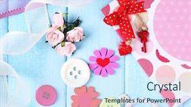  Presentation with scrapbooking - Amazing theme having pink ribbon memory - scrapbooking craft materials on color backdrop and a  colored foreground
