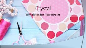  Presentation with scrapbooking - Theme featuring pink ribbon memory - scrapbooking craft materials on color background and a lemonade colored foreground