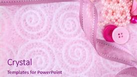  Presentation with scrapbooking - PPT layouts featuring pink ribbon memory - scrapbooking craft materials on light background and a  colored foreground