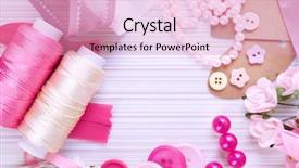  Presentation with scrapbooking - Amazing presentation having pink ribbon memory - scrapbooking craft materials on light backdrop and a  colored foreground