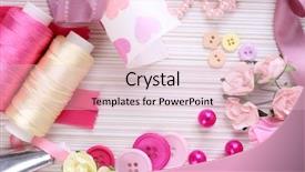  Presentation with scrapbooking - Colorful theme enhanced with pink ribbon memory - scrapbooking craft materials on light backdrop and a  colored foreground