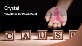  Presentation with cause - Presentation design featuring pink ribbon on dark background background and a black colored foreground