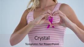  Presentation with planting seed in heart - Presentation enhanced with pink ribbon seen through heart background and a  colored foreground