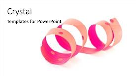  Presentation with pink ribbon - Presentation theme featuring pink ribbon serpentine isolated on white background background and a white colored foreground