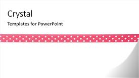  Presentation with pink ribbon - PPT theme with pink ribbon with polka dot background and a white colored foreground