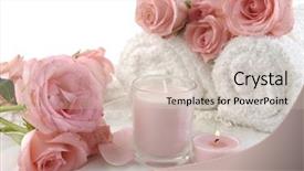  Presentation with pink rose - Theme featuring pink rose and roller towel background and a lemonade colored foreground