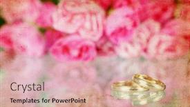  Presentation with pink wedding - Presentation theme featuring pink-roses-and-wedding-rings background and a lemonade colored foreground