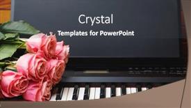  Presentation with pink roses - Presentation design with pink-roses-bouquet-on-digital background and a dark gray colored foreground