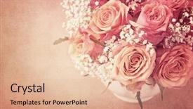  Presentation with pink roses - Audience pleasing slide deck consisting of pink roses in a vase backdrop and a lemonade colored foreground