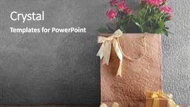  Presentation with pink roses - Audience pleasing slide deck consisting of pink roses in paper bag backdrop and a gray colored foreground