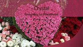 Presentation with heart and roses - Slide deck with pink roses in the shape background and a red colored foreground