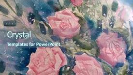  Presentation with flower watercolor - Presentation theme enhanced with pink roses in watercolor 2 background and a ocean colored foreground