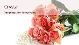  Presentation with pearls - Slide deck with pink roses with pearls background and a lemonade colored foreground