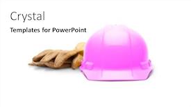  Presentation with safety construction - Theme enhanced with pink-safety-construction-hard-hat background and a white colored foreground