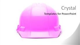  Presentation with safety construction - Presentation theme with pink-safety-construction-hard-hat background and a white colored foreground