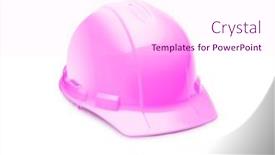  Presentation with safety construction - Presentation design featuring pink-safety-construction-hard-hat background and a pink colored foreground
