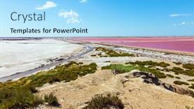  Presentation with sand dunes - Presentation featuring pink-salt-water-estuary background and a  colored foreground