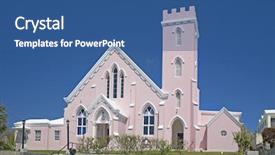  Presentation with salvation - Theme with pink salvation army church background and a ocean colored foreground