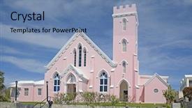  Presentation with salvation - Presentation featuring pink salvation army church background and a teal colored foreground