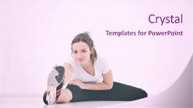 Presentation with woman sport - Presentation design featuring pink scale at sport fitnes background and a pink colored foreground