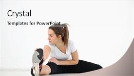  Presentation with woman sport - Slide deck with pink scale at sport fitnes background and a white colored foreground