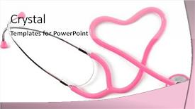  Presentation with pink heart illustrations - Slide deck with pink shape heart stethoscope isolated background and a white colored foreground