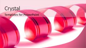  Presentation with pink silk - PPT layouts enhanced with pink silk - packaging band isolated on white background and a coral colored foreground