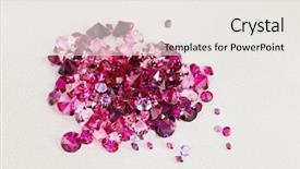  Presentation with diamond - Colorful slides enhanced with pink sparkle - diamond ruby stones heap backdrop and a white colored foreground