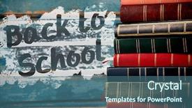  Presentation with back school - Cool new presentation design with pink splash against colorful books backdrop and a  colored foreground