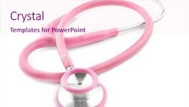  Presentation with pink white - Slides enhanced with pink stethoscope isolated on white background and a lemonade colored foreground
