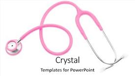 Presentation with pink white - Slides having pink stethoscope isolated on white background and a white colored foreground