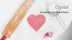  Presentation with cookie - Presentation design with pink-sugar-cookie-dough-heart background and a white colored foreground