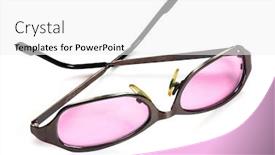  Presentation with pink white - Colorful presentation theme enhanced with pink-sunglasses-isolated-on-white backdrop and a white colored foreground