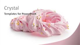  Presentation with sprinkles - Presentation theme with pink-sweet-meringues-with-sprinkles background and a white colored foreground