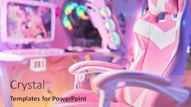  Presentation with gaming - Theme having pink-themed-kawaii-gaming-room background and a coral colored foreground