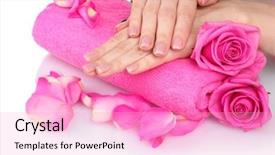  Presentation with pink roses - Colorful presentation theme enhanced with pink towel with roses backdrop and a lemonade colored foreground