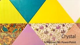  Presentation with pattern - Presentation consisting of pink triangle - colorful geometrical abstract seamless pattern background and a coral colored foreground